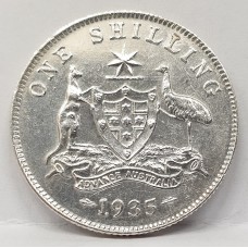AUSTRALIA 1935 . ONE 1 SHILLING . FULL 8 PEARLS and CENTRE DIAMOND